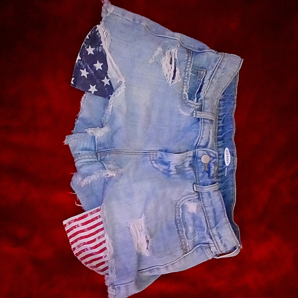 Ripped jean shorts